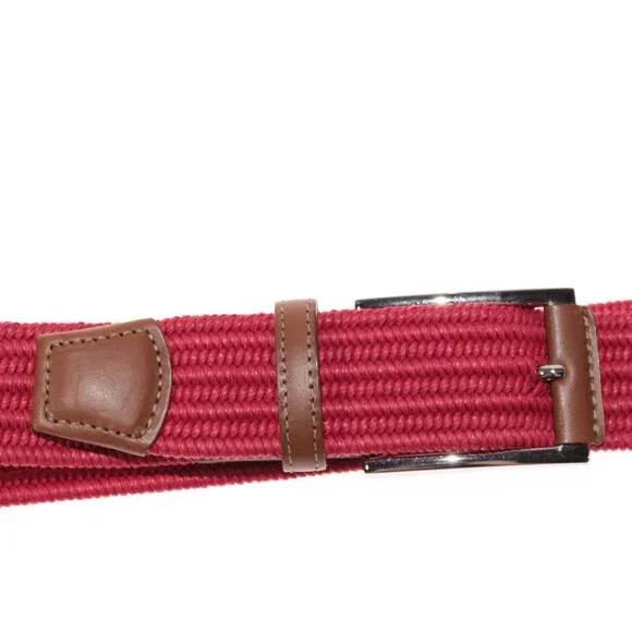 Torino NWT Braided Belt Size 32 US in Solid Red With Brown